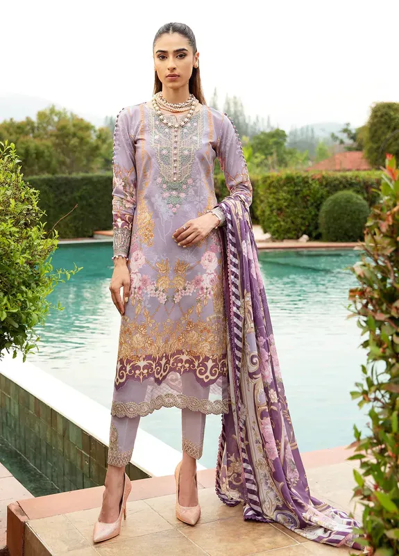 Gulaal Springtime Ballet Lavender Organza – view 1 – Poshaq