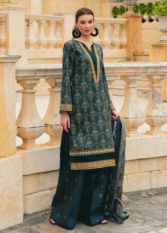 Gulaal The Enchanted Garden Teal Organza – view 1 – Poshaq