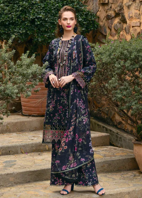Gulaal The Enchanted Garden Grey Organza – view 1 – Poshaq