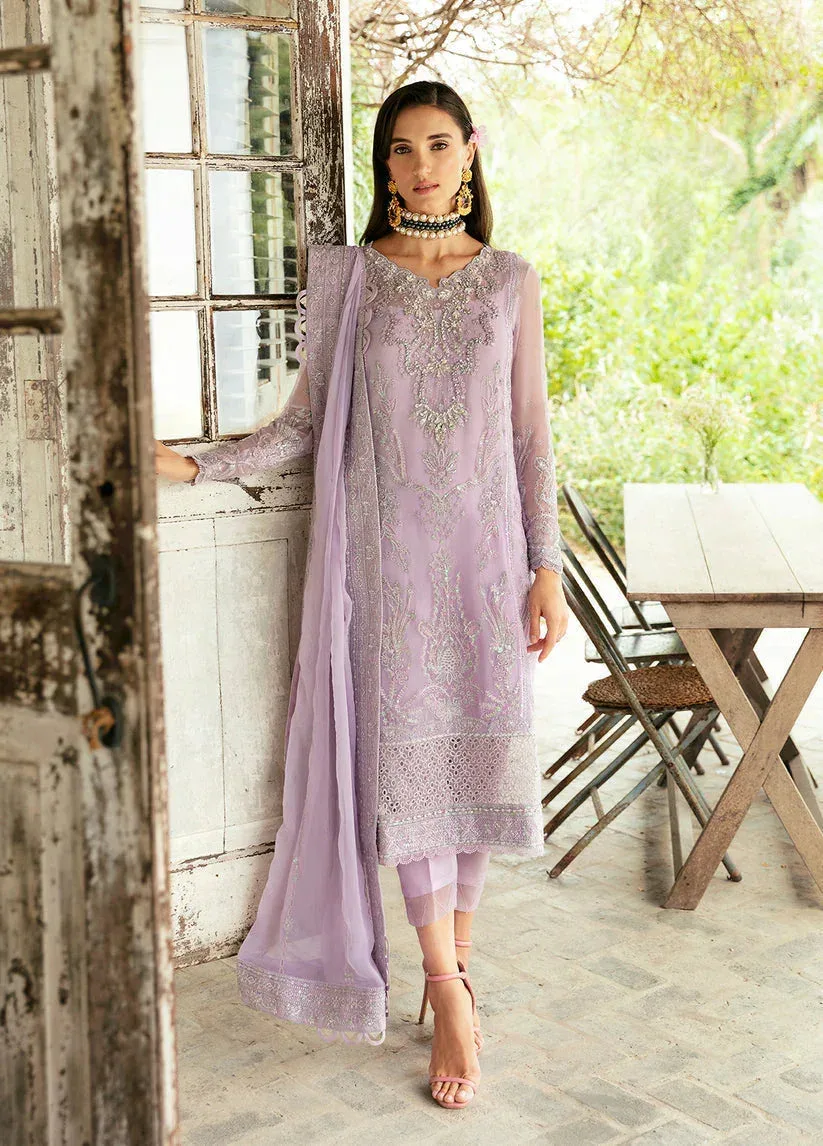 Gulaal Embroidered Chiffon Eid Collection Purple Raw Silk – view 1 – Poshaq
