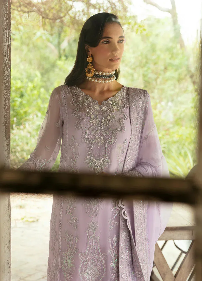 Gulaal Embroidered Chiffon Eid Collection Purple Raw Silk – view 4 – Poshaq