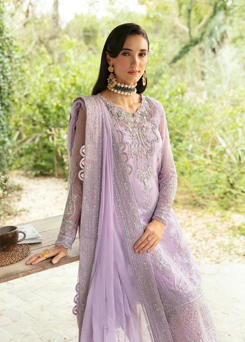 Gulaal Embroidered Chiffon Eid Collection Purple Raw Silk – view 5 – Poshaq