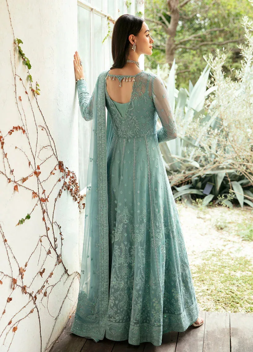 Gulaal Embroidered Chiffon Eid Collection Blue Raw Silk – view 2 – Poshaq