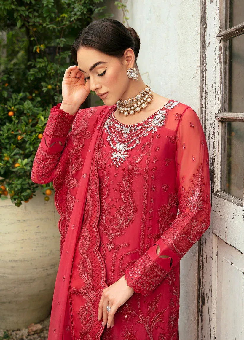 Gulaal Embroidered Chiffon Eid Collection Red Raw Silk – view 4 – Poshaq