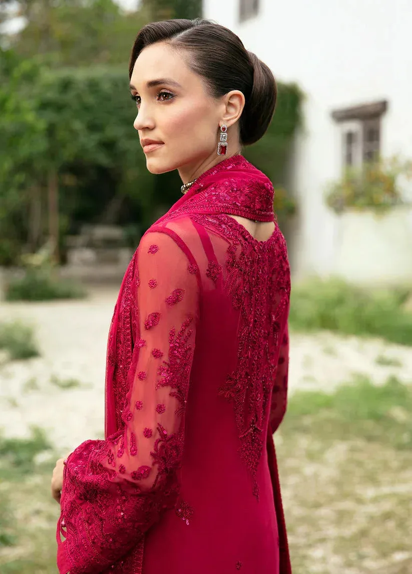 Gulaal Embroidered Chiffon Eid Collection Red Raw Silk – view 4 – Poshaq