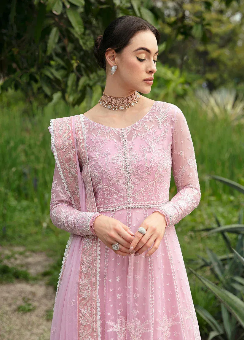 Gulaal Embroidered Chiffon Eid Collection Pink Raw Silk – view 3 – Poshaq