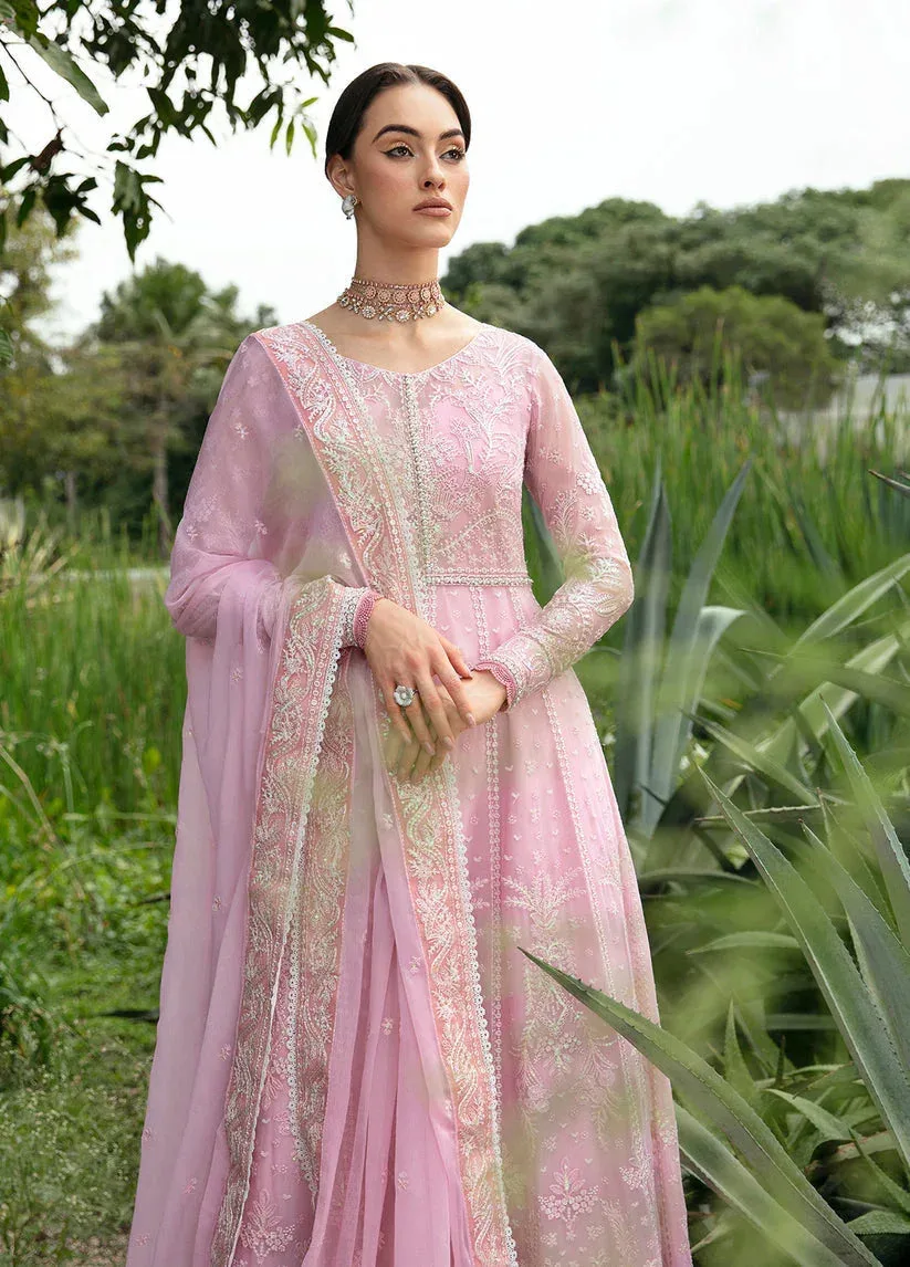 Gulaal Embroidered Chiffon Eid Collection Pink Raw Silk – view 4 – Poshaq