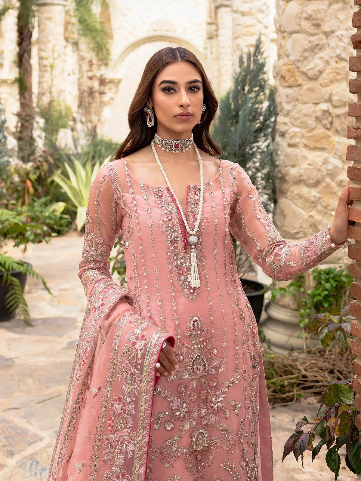 Gulaal Luxury Pret Tea Pink Raw Silk – view 5 – Poshaq