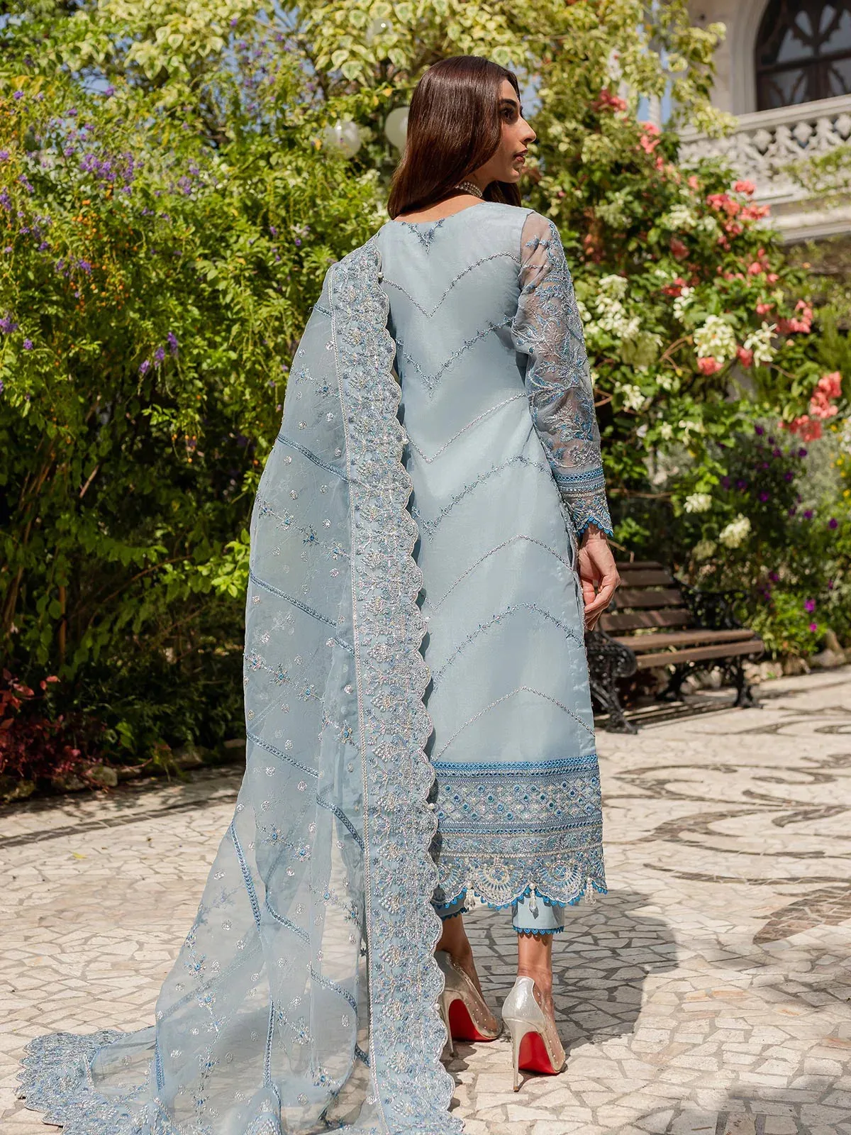 Gulaal Luxury Pret Blue Raw Silk – view 2 – Poshaq