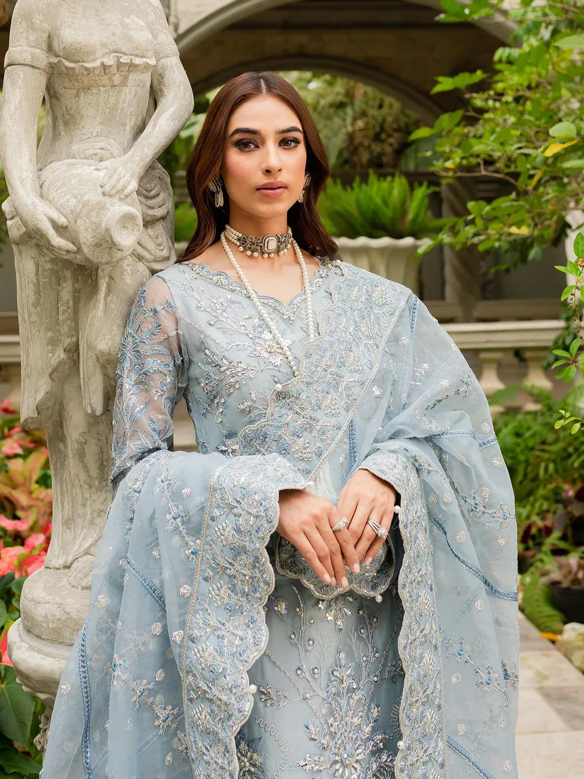 Gulaal Luxury Pret Blue Raw Silk – view 7 – Poshaq