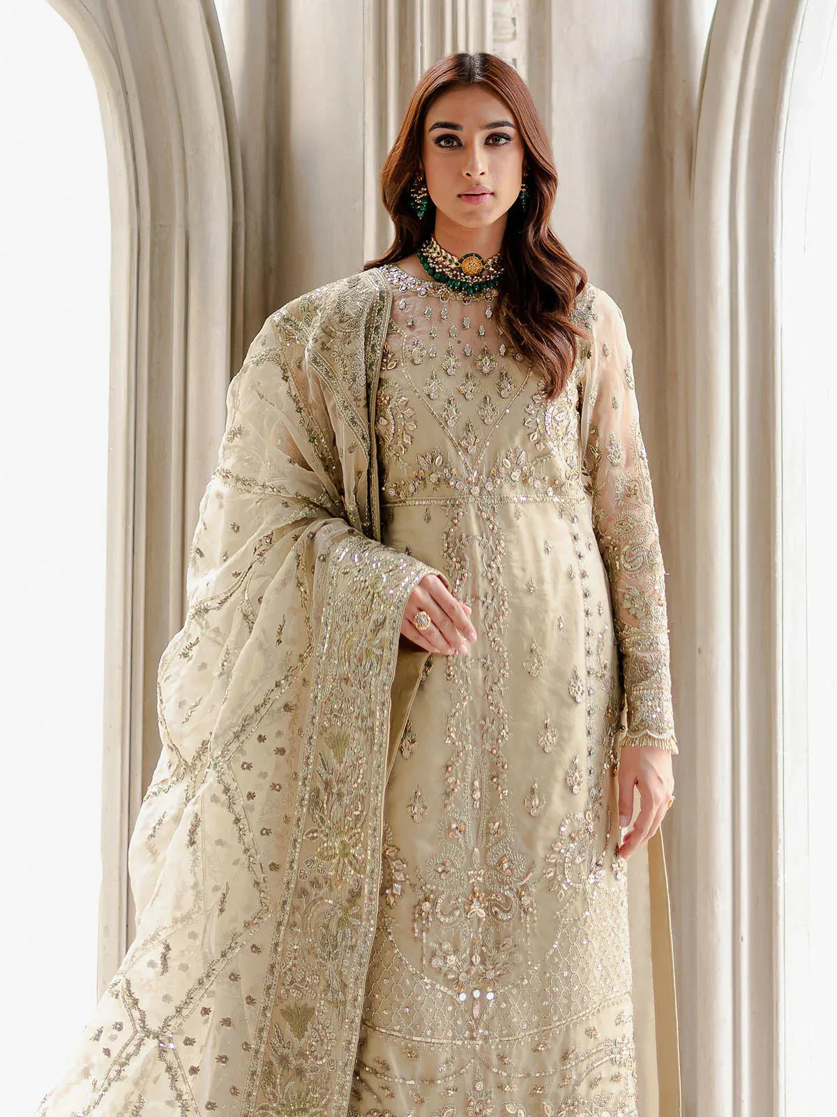 Gulaal Luxury Pret Gold Raw Silk – view 5 – Poshaq