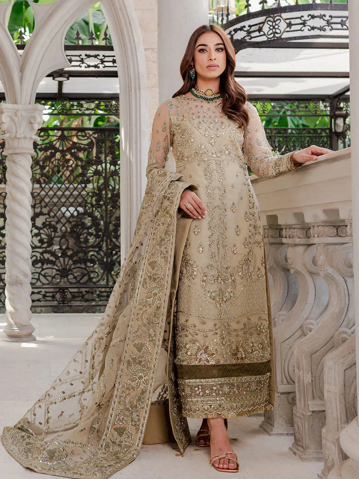 Gulaal Luxury Pret Gold Raw Silk – view 7 – Poshaq