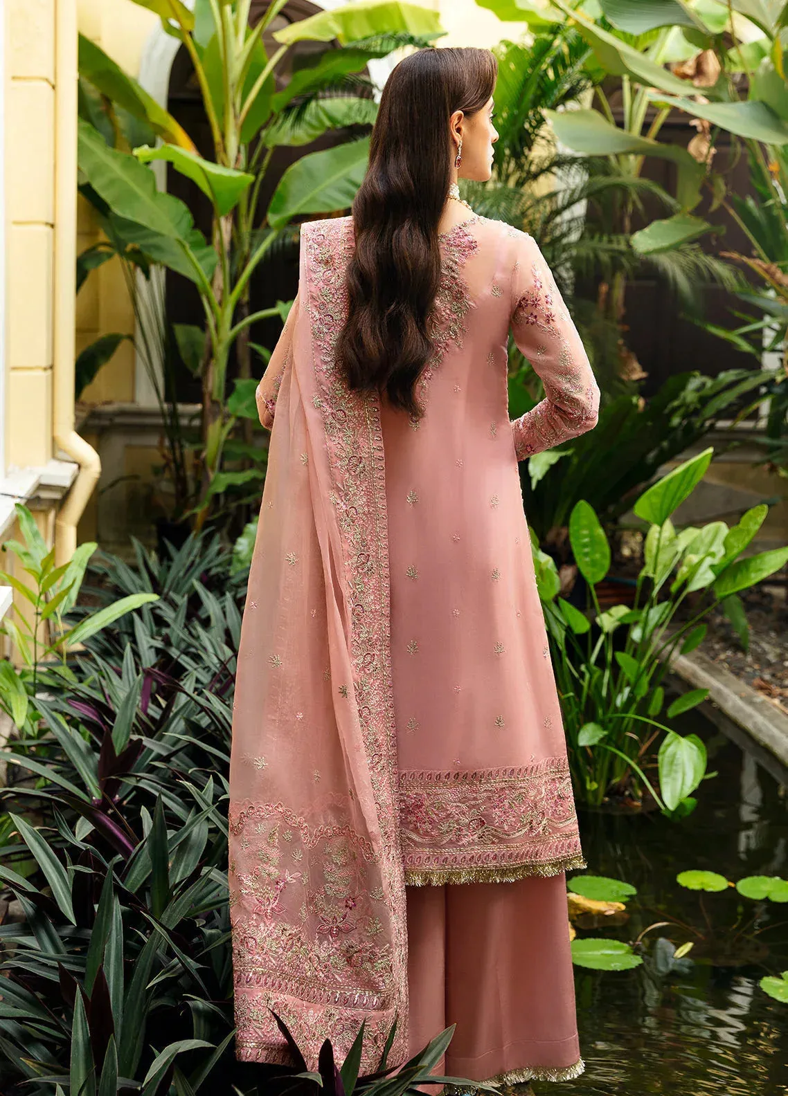 Gulaal Luxury Pret Pink Raw Silk – view 2 – Poshaq