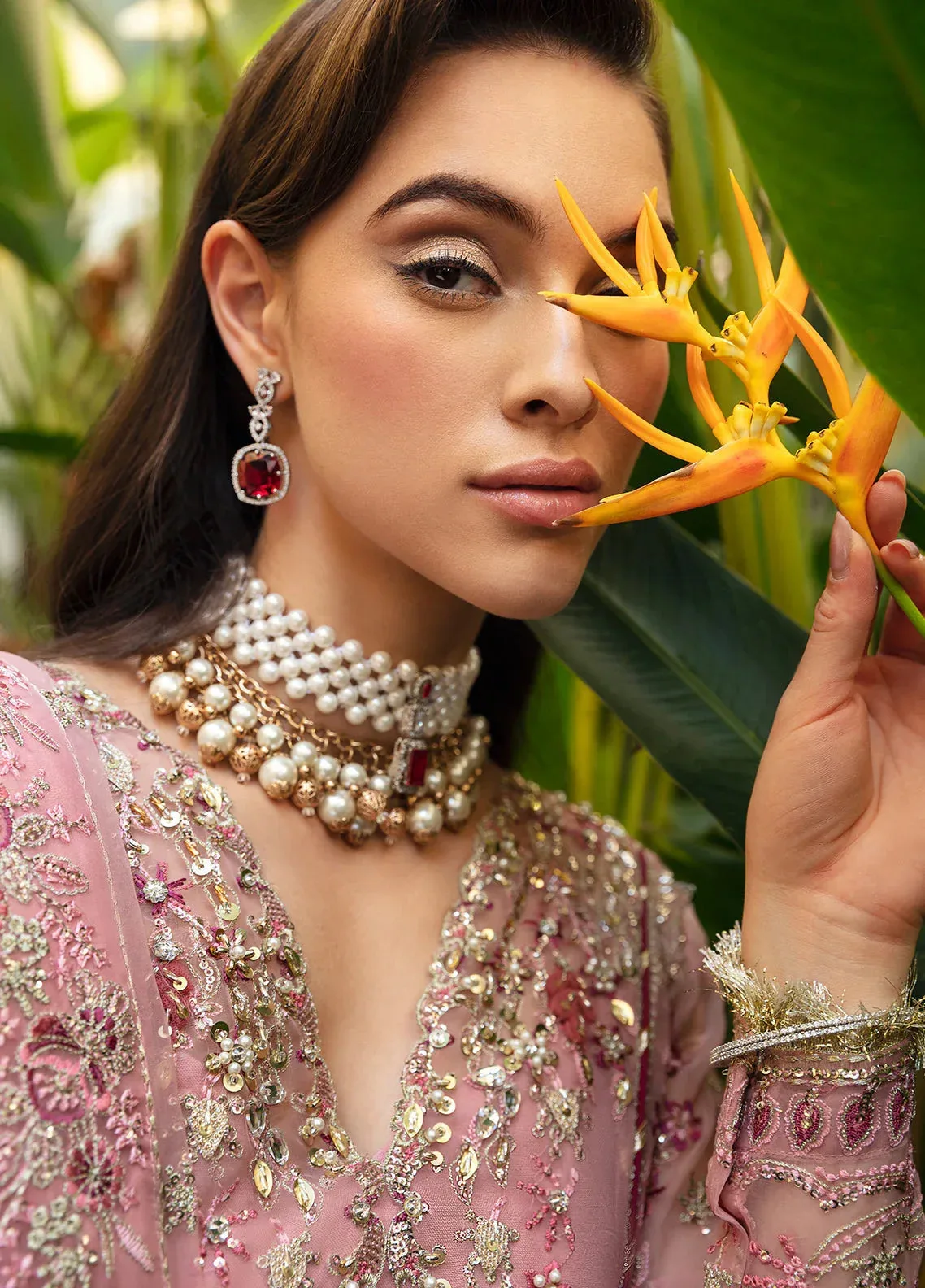 Gulaal Luxury Pret Pink Raw Silk – view 3 – Poshaq