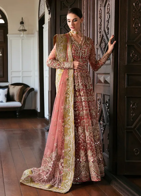Gulaal Luxury Pret Pink Raw Silk – view 1 – Poshaq