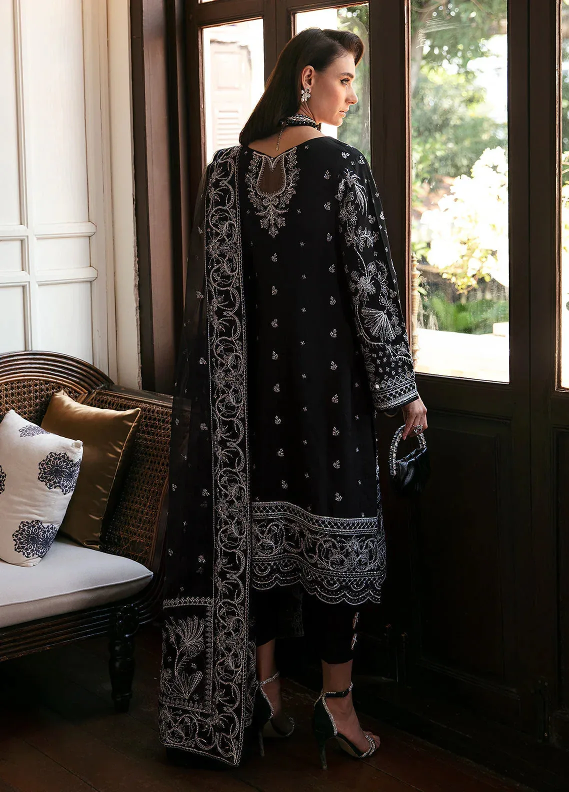 Gulaal Luxury Pret Black Raw Silk – view 2 – Poshaq