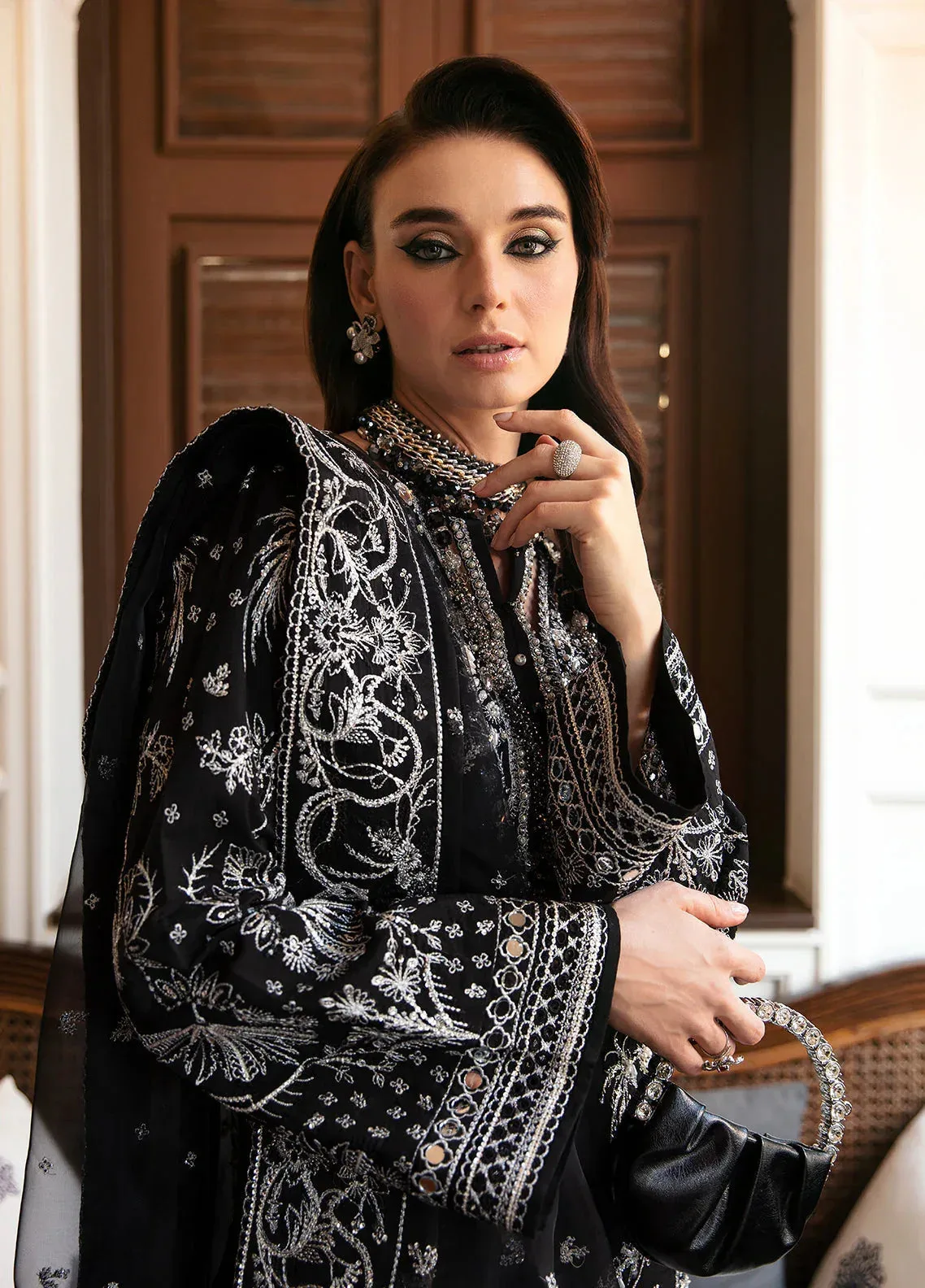 Gulaal Luxury Pret Black Raw Silk – view 5 – Poshaq
