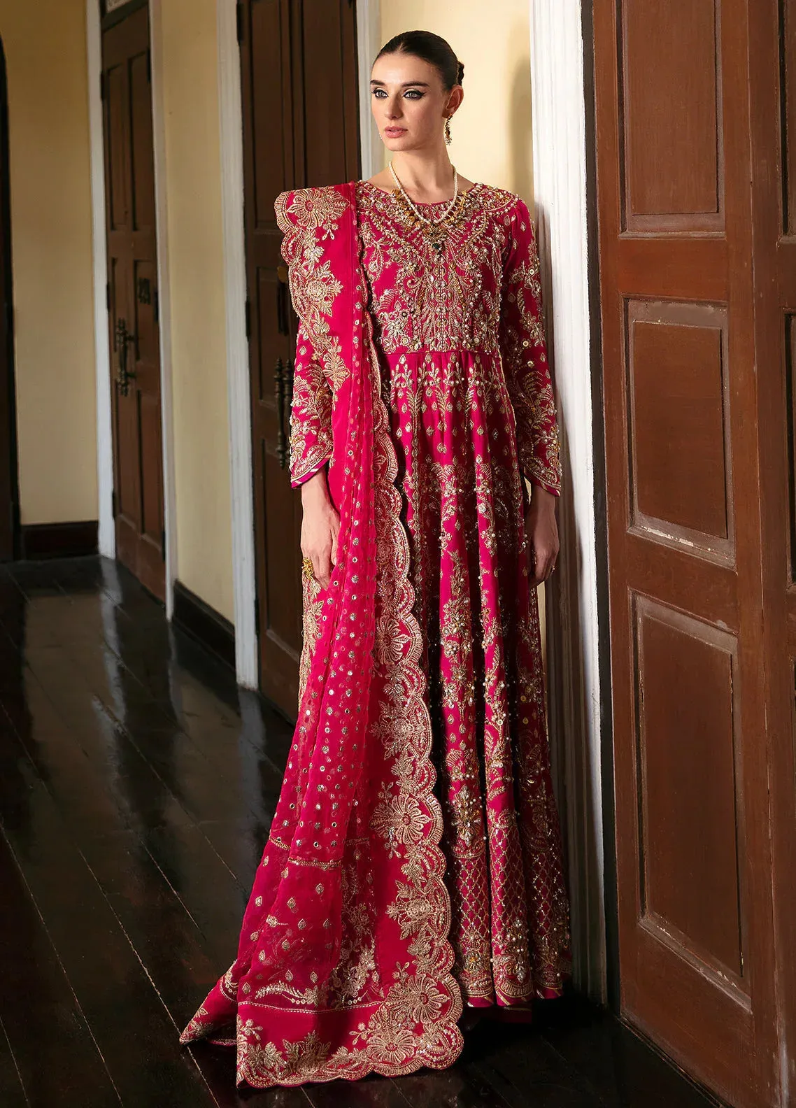 Gulaal Luxury Pret Pink Raw Silk – view 1 – Poshaq