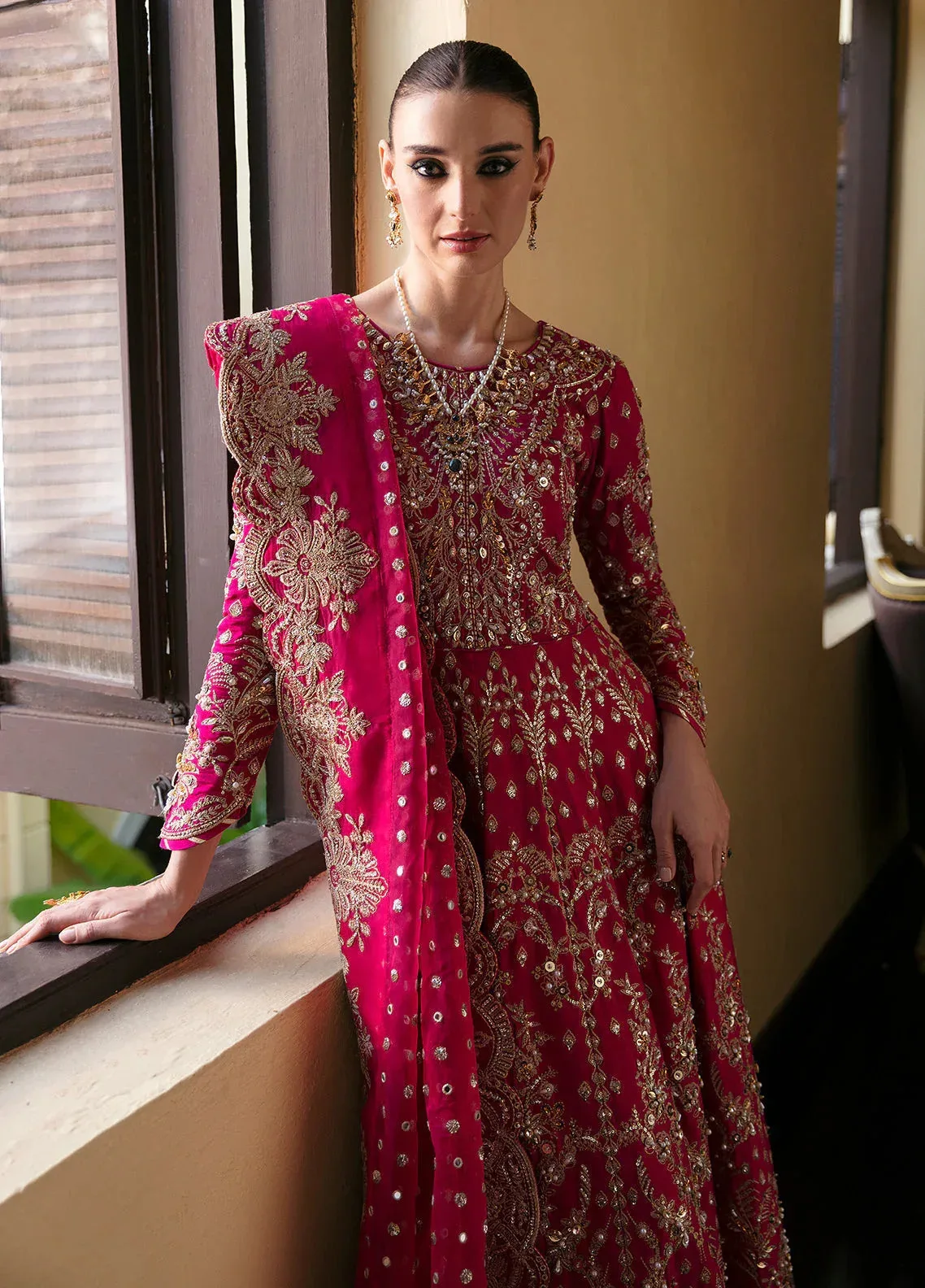Gulaal Luxury Pret Pink Raw Silk – view 3 – Poshaq