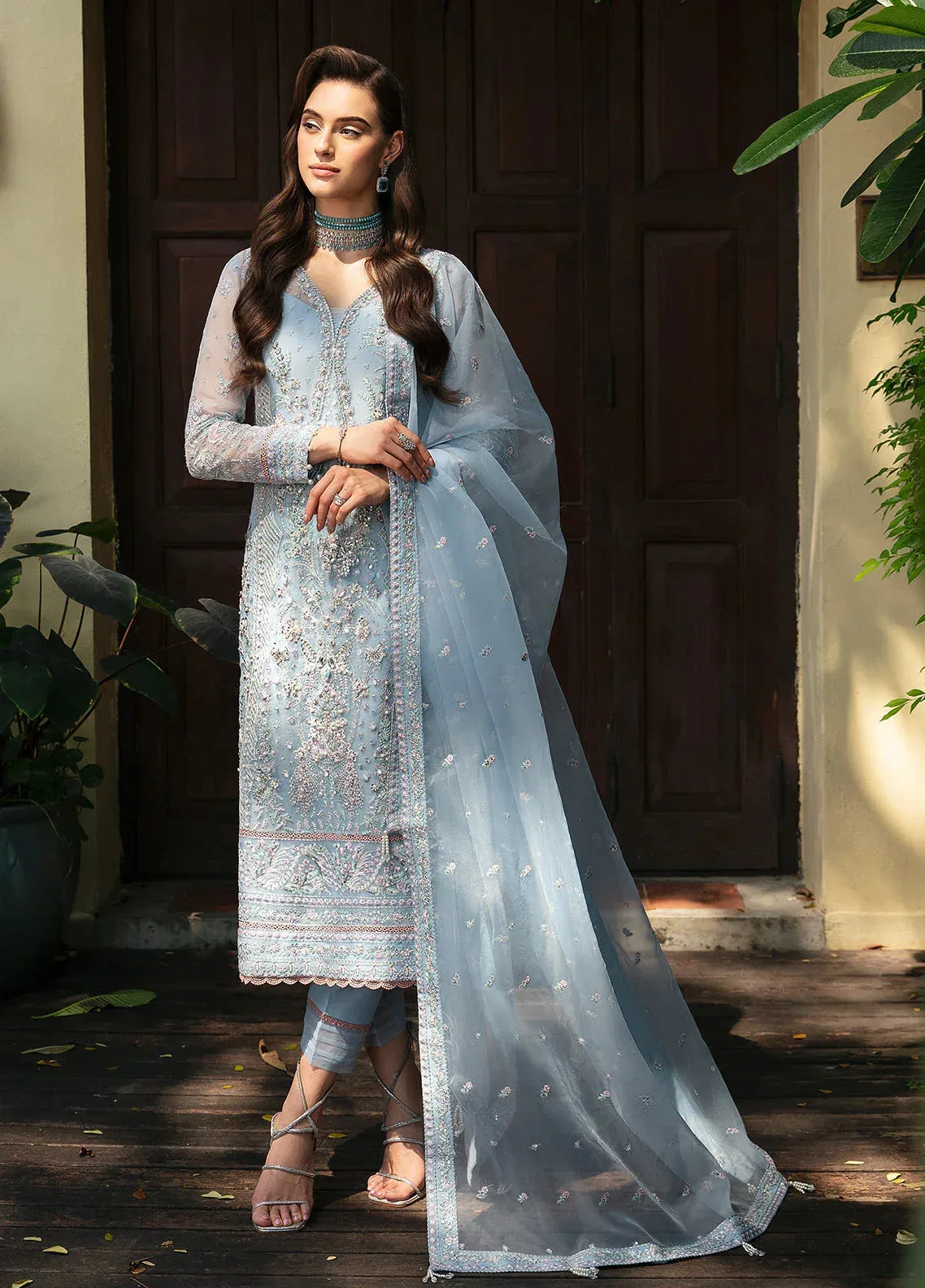 Gulaal Luxury Pret Blue Raw Silk – view 1 – Poshaq