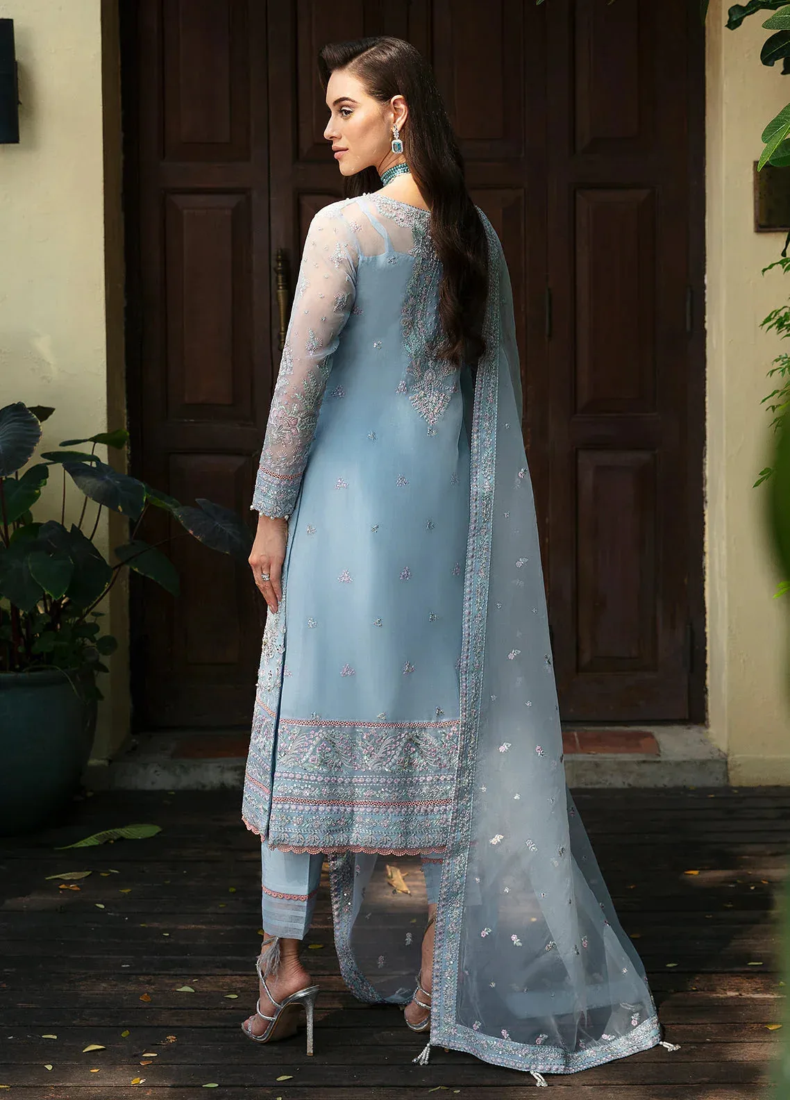 Gulaal Luxury Pret Blue Raw Silk – view 2 – Poshaq