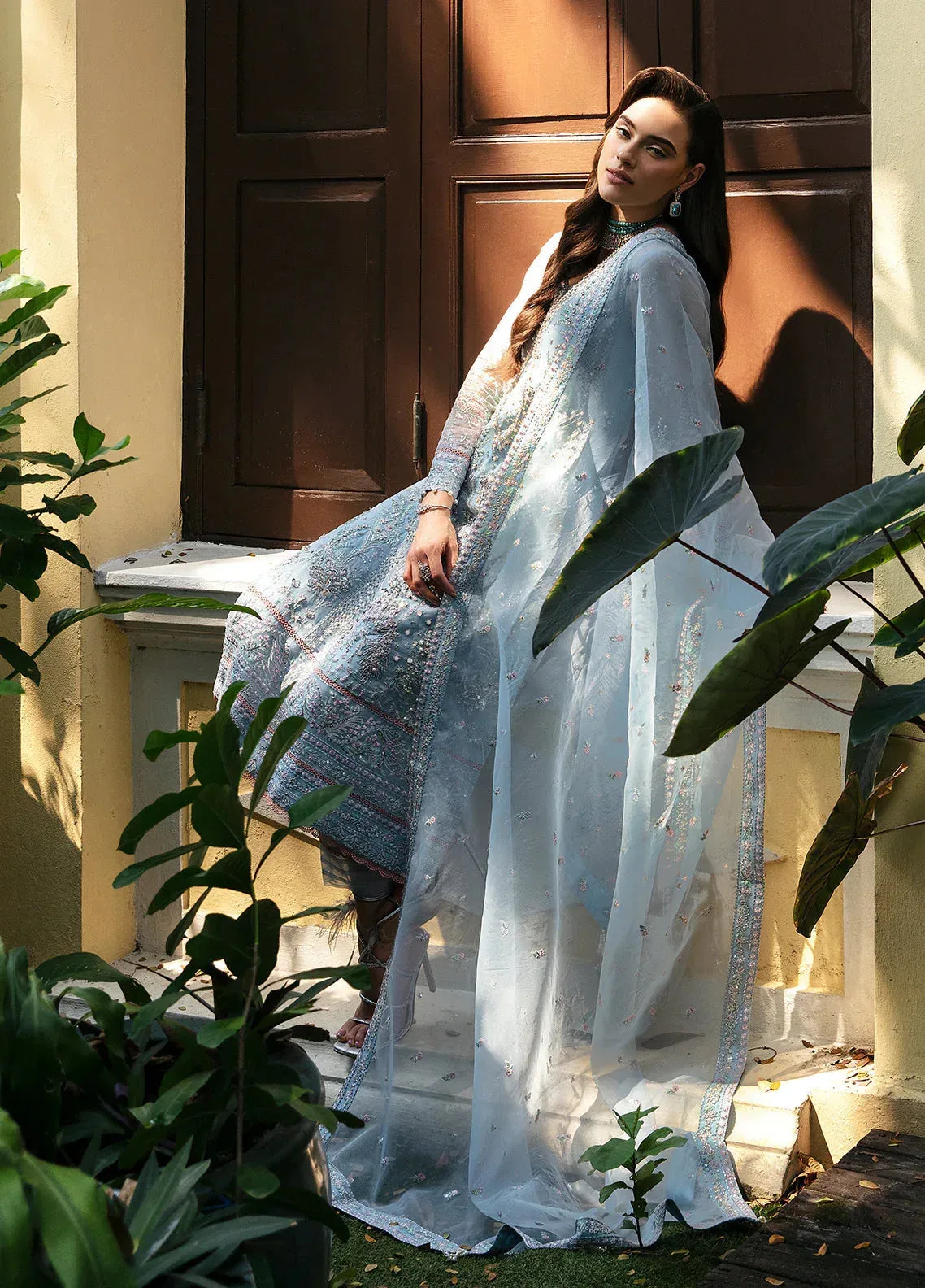Gulaal Luxury Pret Blue Raw Silk – view 4 – Poshaq