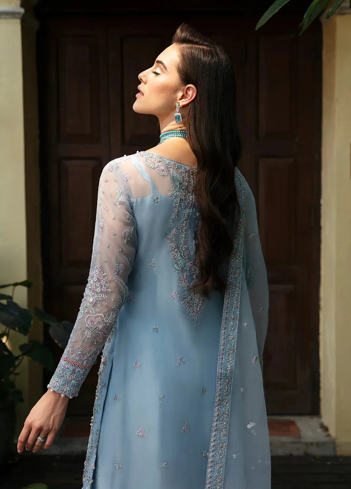 Gulaal Luxury Pret Blue Raw Silk – view 5 – Poshaq