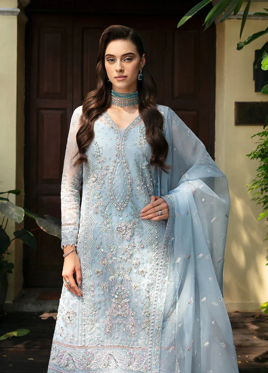 Gulaal Luxury Pret Blue Raw Silk – view 7 – Poshaq