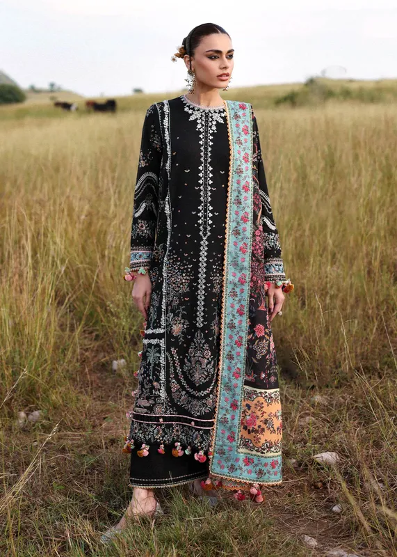Hussain Rehar Khaddar 25 Black Khaddar – view 1 – Poshaq
