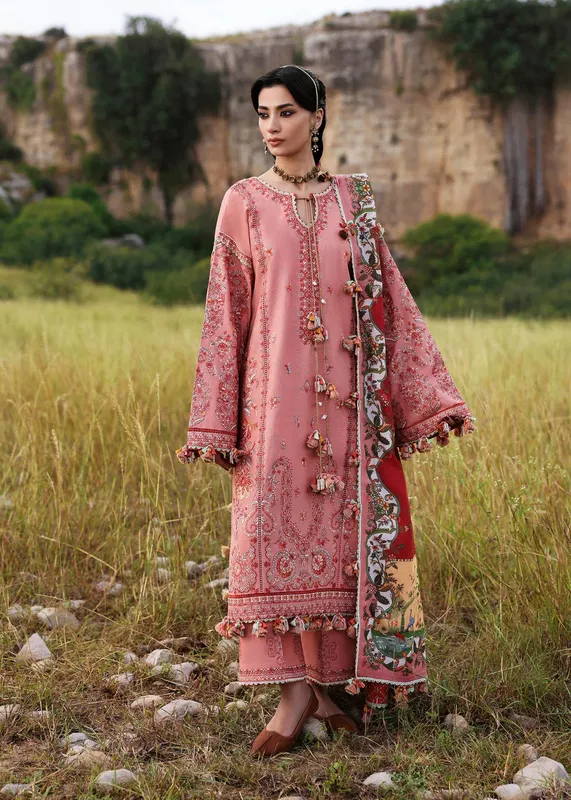 Hussain Rehar Khaddar 25 Peach Pink Khaddar – view 1 – Poshaq