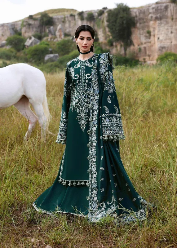 Hussain Rehar Khaddar 25 Teal Green Khaddar – view 1 – Poshaq