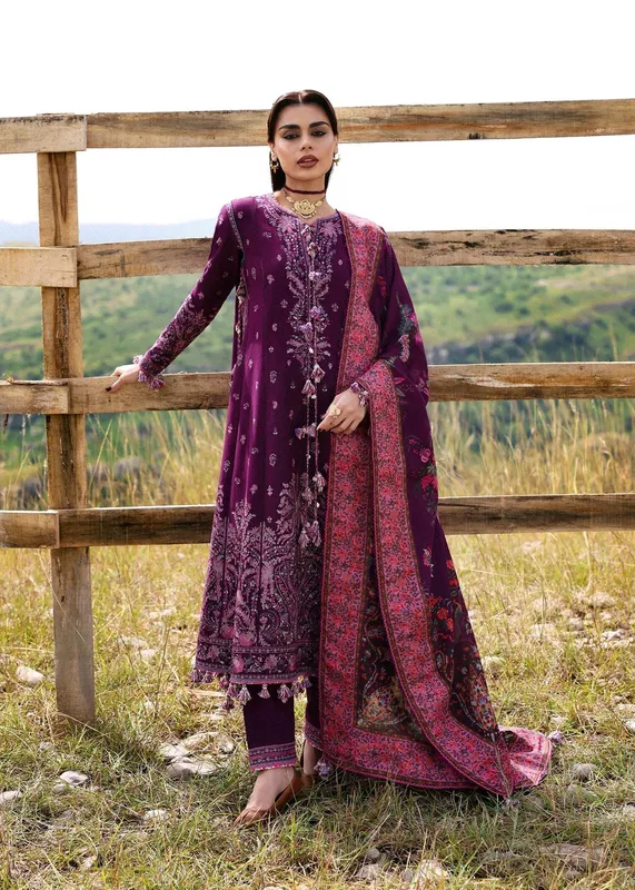 Hussain Rehar Khaddar 25 Plum Khaddar – view 1 – Poshaq