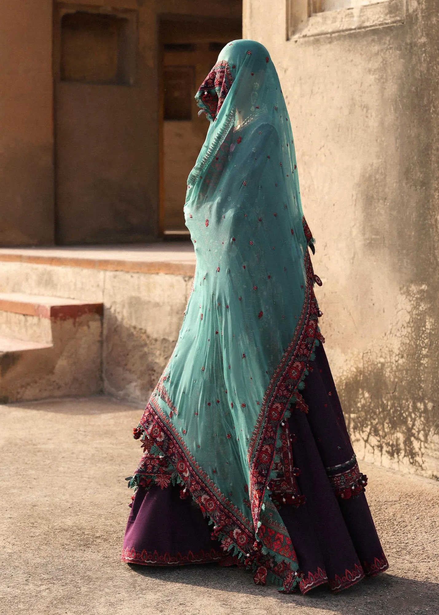 Hussain Rehar Karandi 25 Dark Purple Chiffon – view 5 – Poshaq