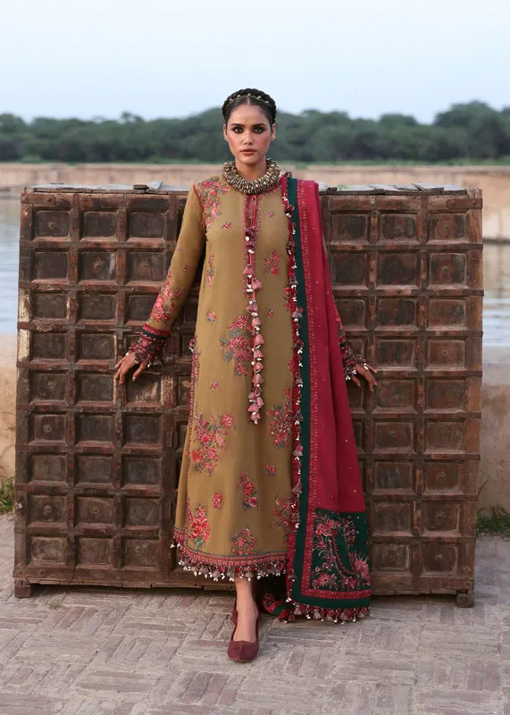 Hussain Rehar Karandi 25 Olive Green Karandi – view 1 – Poshaq