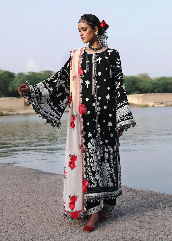 Hussain Rehar Karandi 25 Black Karandi – view 1 – Poshaq