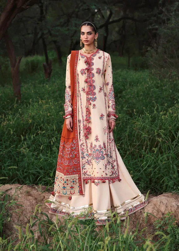 Hussain Rehar Karandi 25 Beige Karandi – view 1 – Poshaq