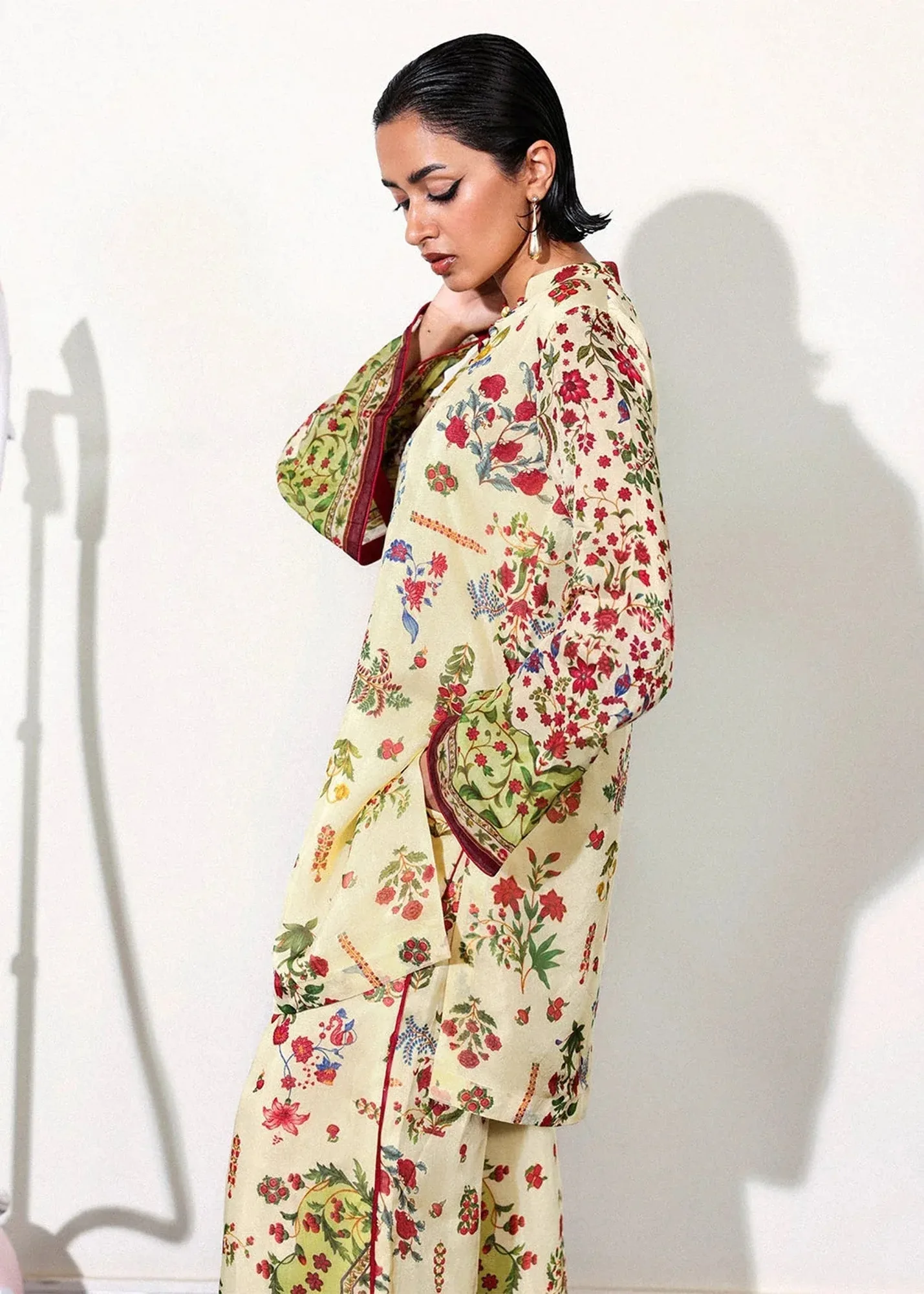 Hussain Rehar Pay Day Ivory Viscose – view 4 – Poshaq