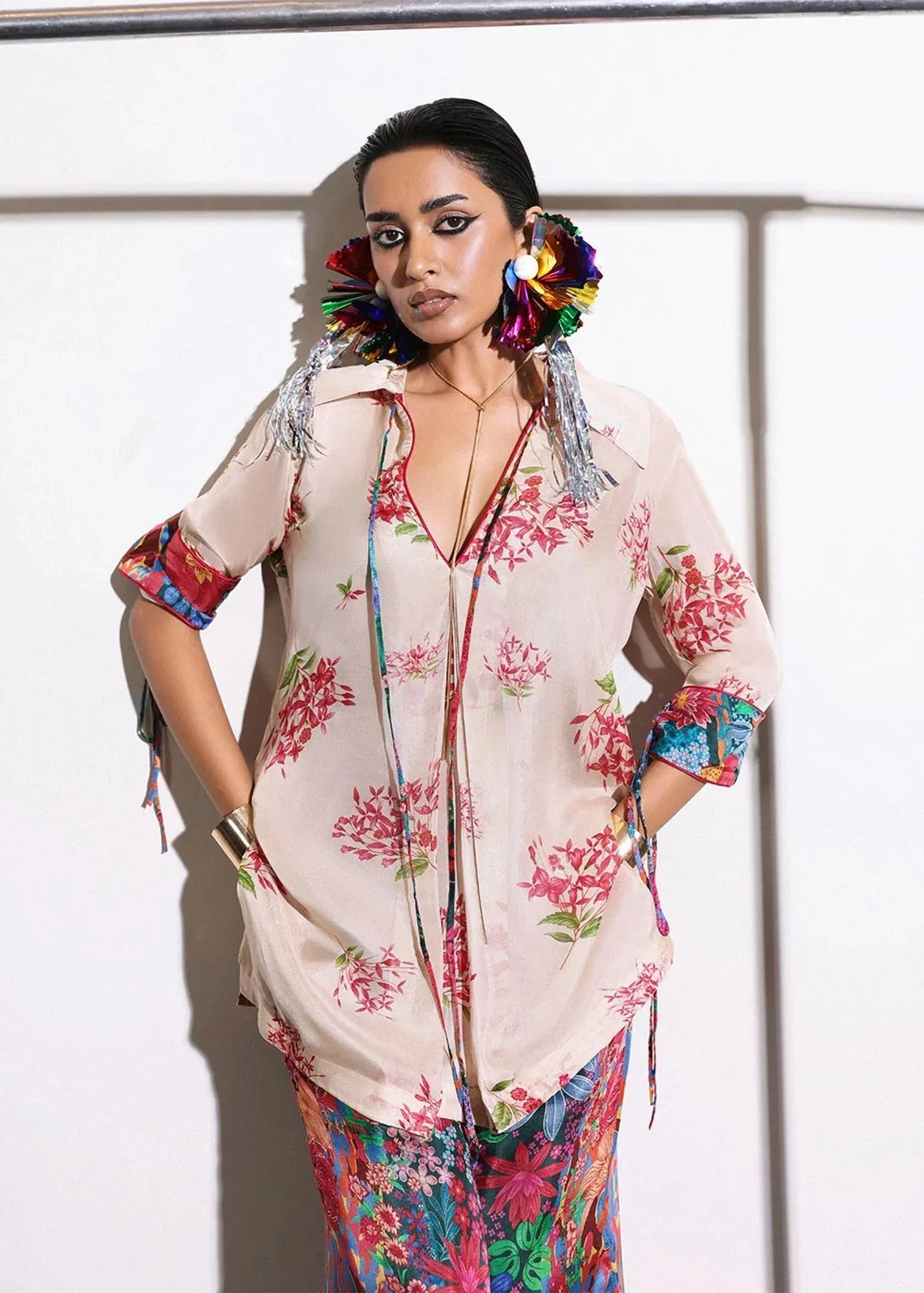 Hussain Rehar Pay Day Baby Pink Viscose – view 4 – Poshaq