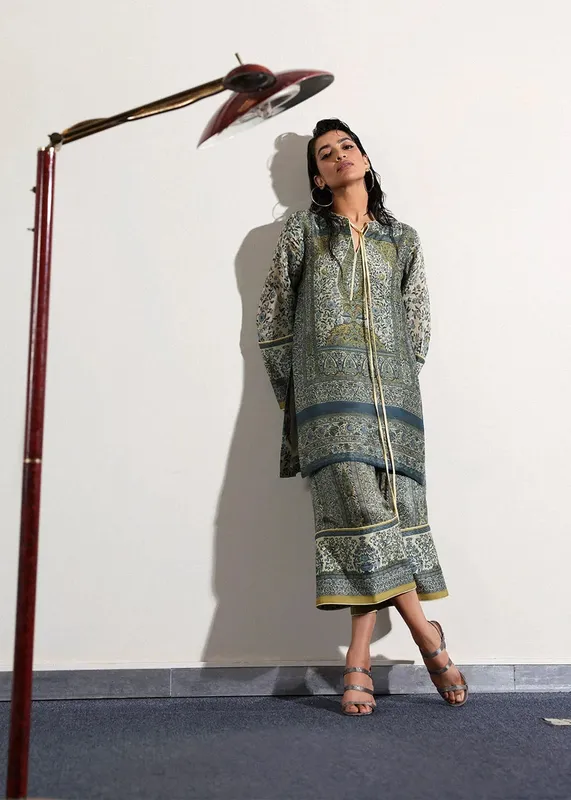 Hussain Rehar Pay Day Ivory Viscose – view 1 – Poshaq