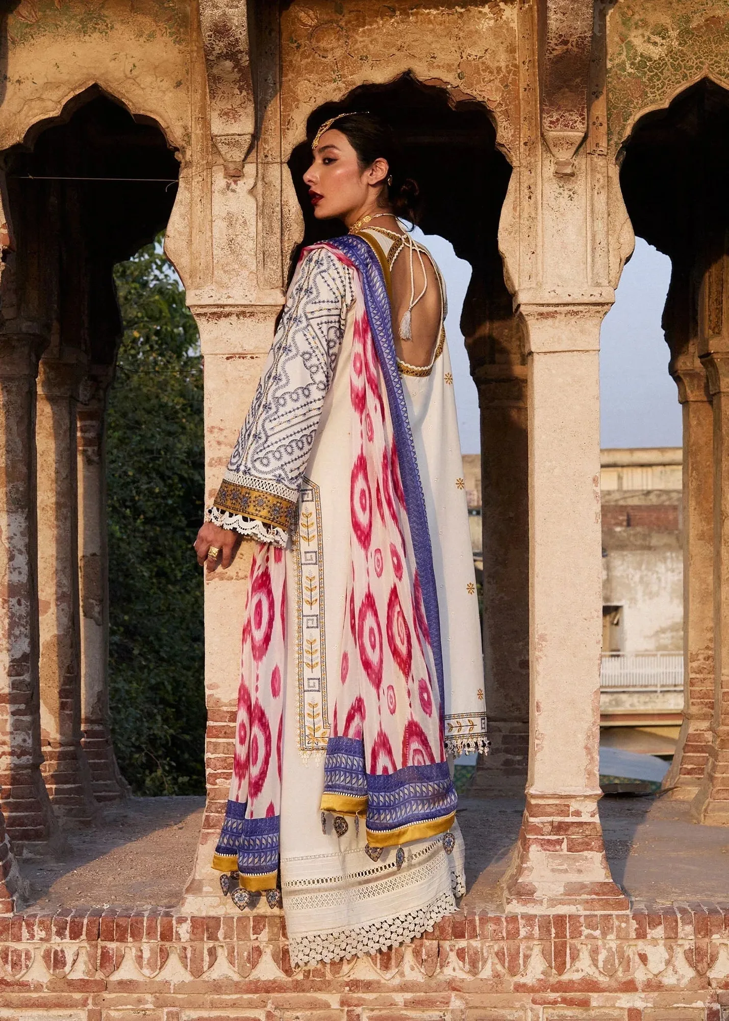 Hussain Rehar Nirmal SS 25 Off White Cotton – view 2 – Poshaq
