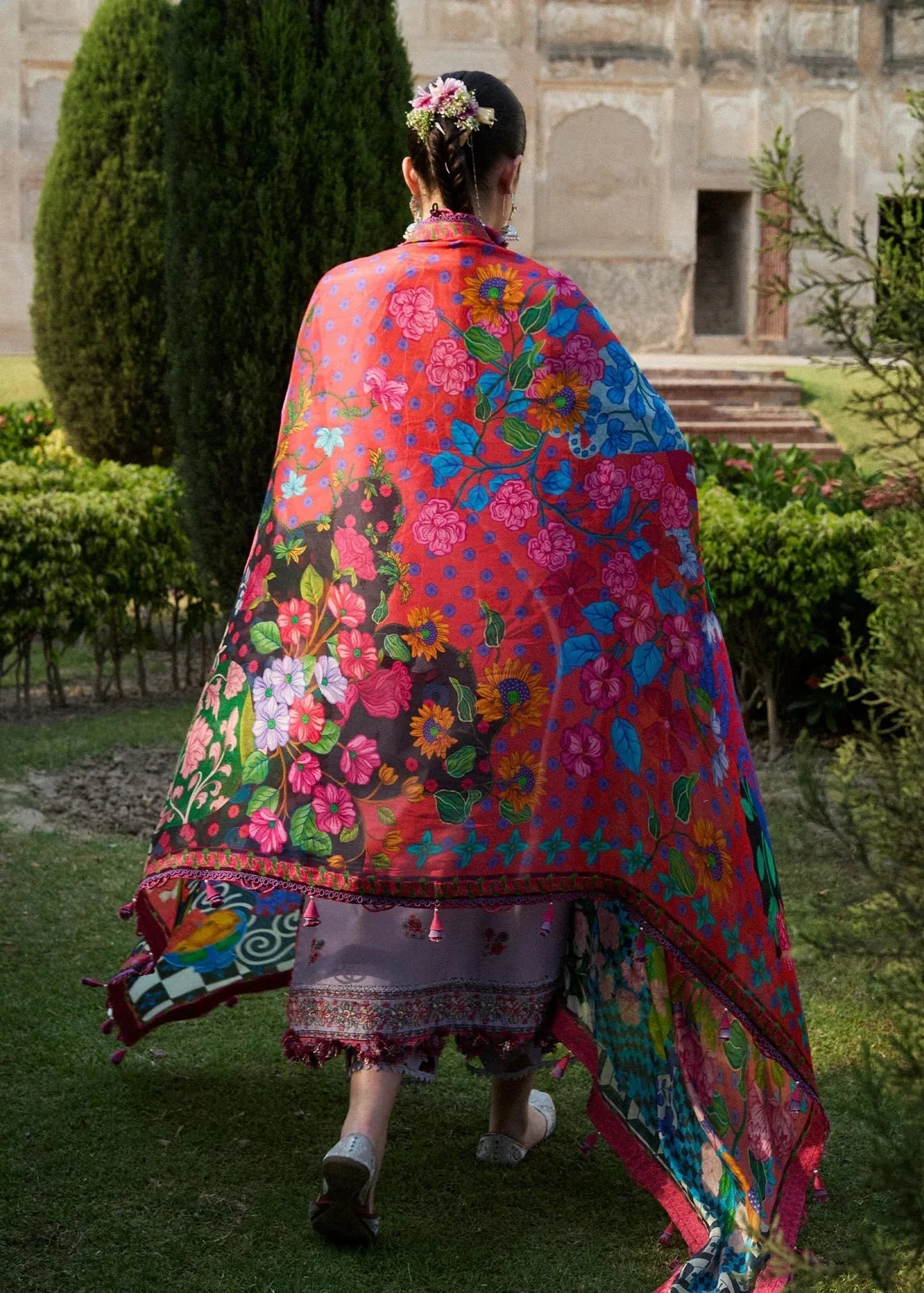 Hussain Rehar Nirmal SS 25 Light Lavender Cotton – view 3 – Poshaq