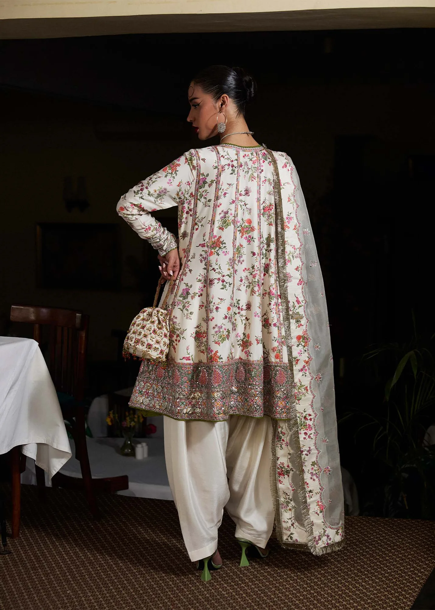 Hussain Rehar SS Luxury Pret 25 Off White Raw Silk – view 2 – Poshaq