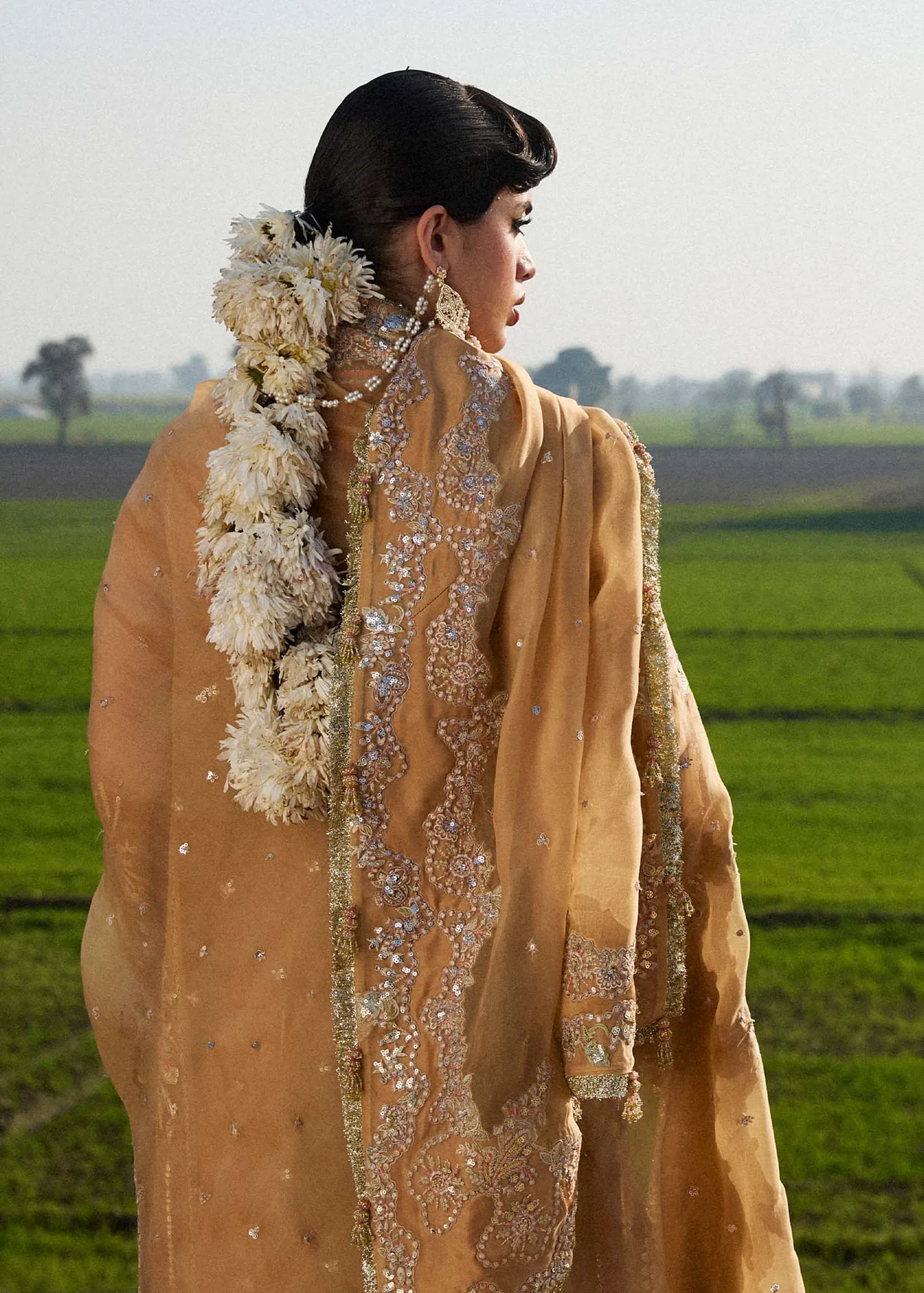 Hussain Rehar Darlings Festive 25 Mustard Raw Silk – view 2 – Poshaq