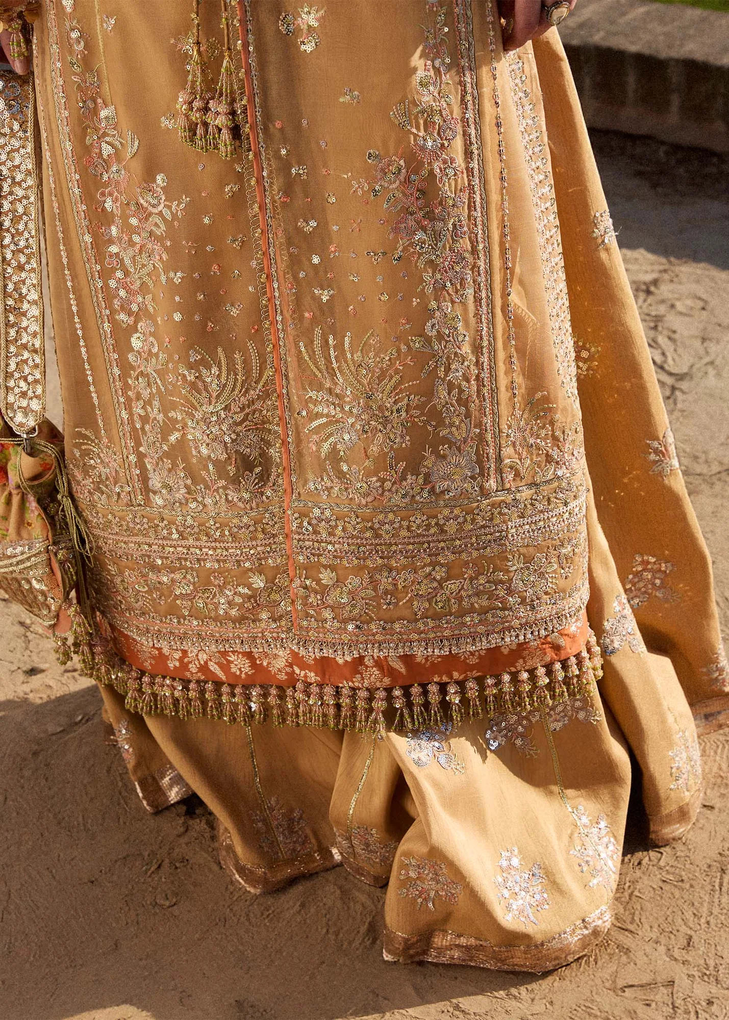 Hussain Rehar Darlings Festive 25 Mustard Raw Silk – view 3 – Poshaq
