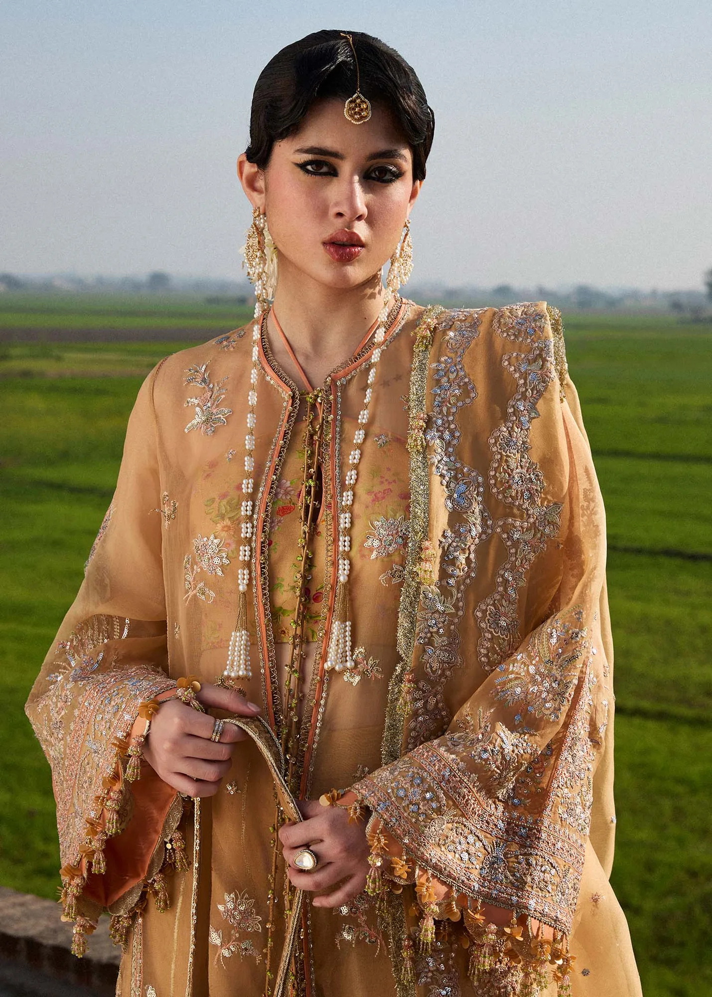 Hussain Rehar Darlings Festive 25 Mustard Raw Silk – view 5 – Poshaq