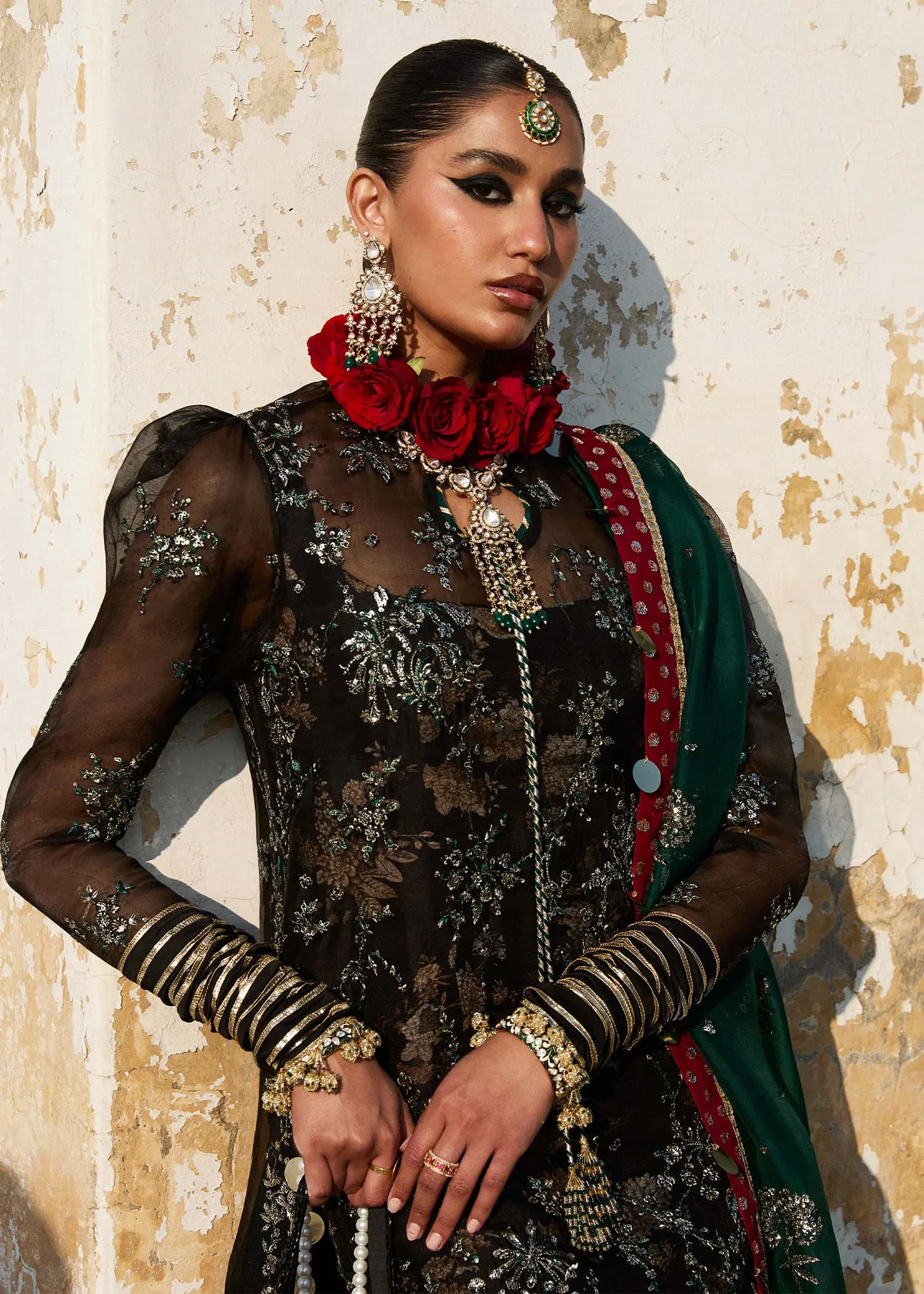 Hussain Rehar Darlings Festive 25 Black Raw Silk – view 3 – Poshaq