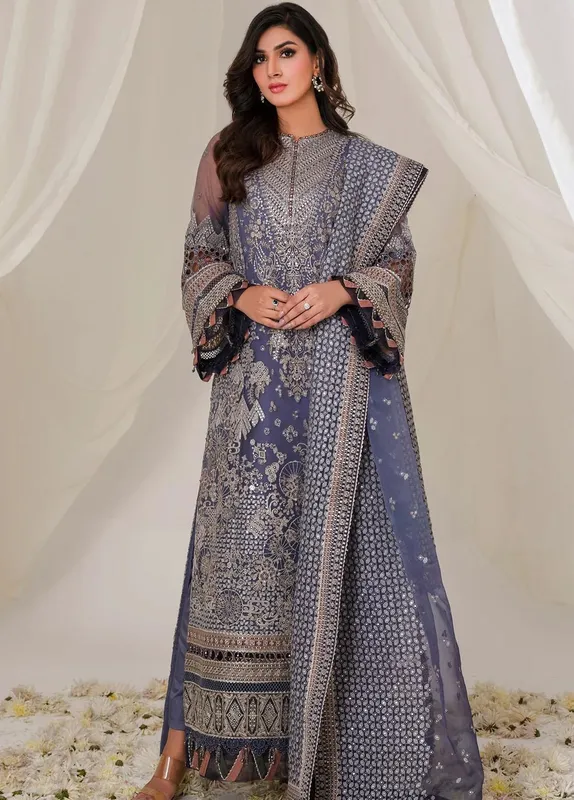 Jazmin Formals 26 Dark Slate Blue Organza – view 1 – Poshaq