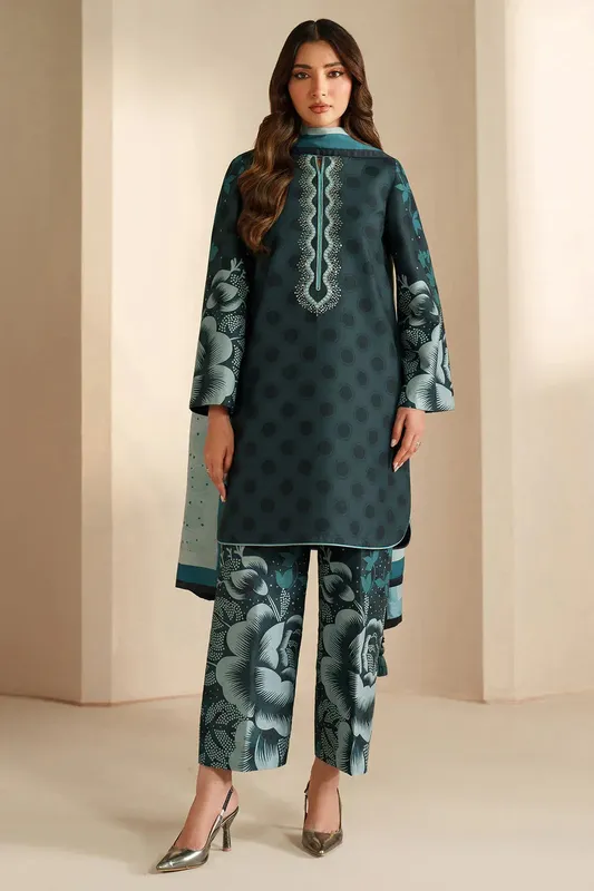 Jazmin Winter 25 Teal Green Viscose – view 1 – Poshaq