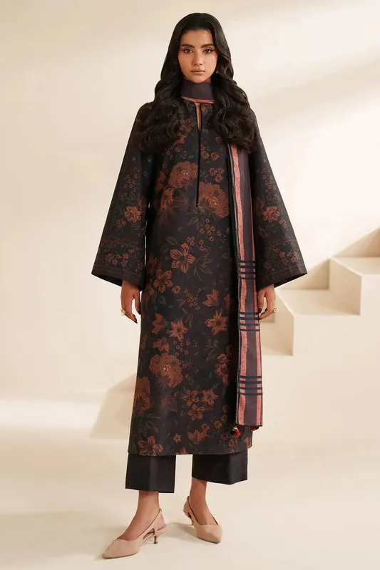 Jazmin Winter 25 Black Pashmina – view 1 – Poshaq