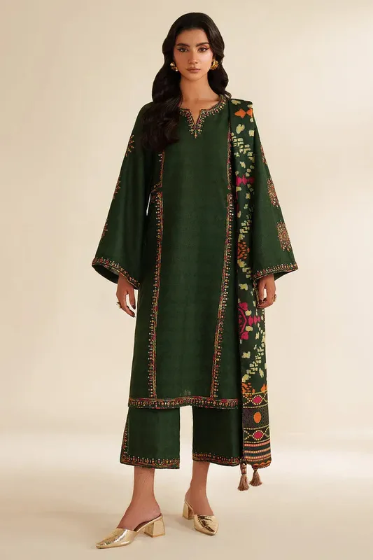 Jazmin Winter 25 Dark Green Jacquard – view 1 – Poshaq